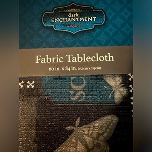 Halloween * 60”x84” Fabric Tablecloth * Skulls * Spider Webs * Home Scary Home